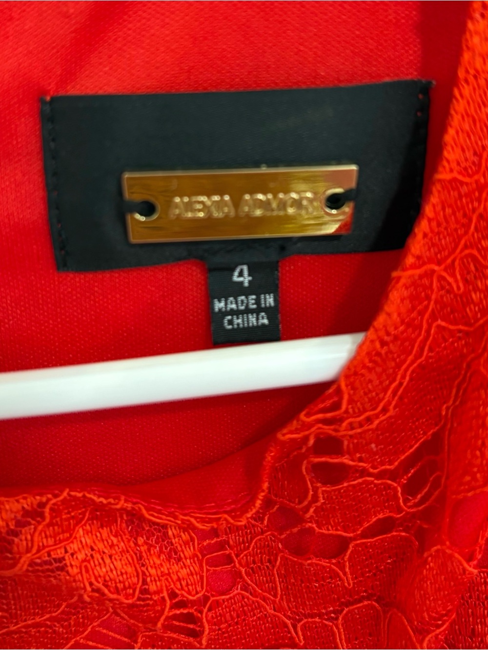 Alexia Admor Red Lace Midi Dress- size 4 - Picture 4 of 5